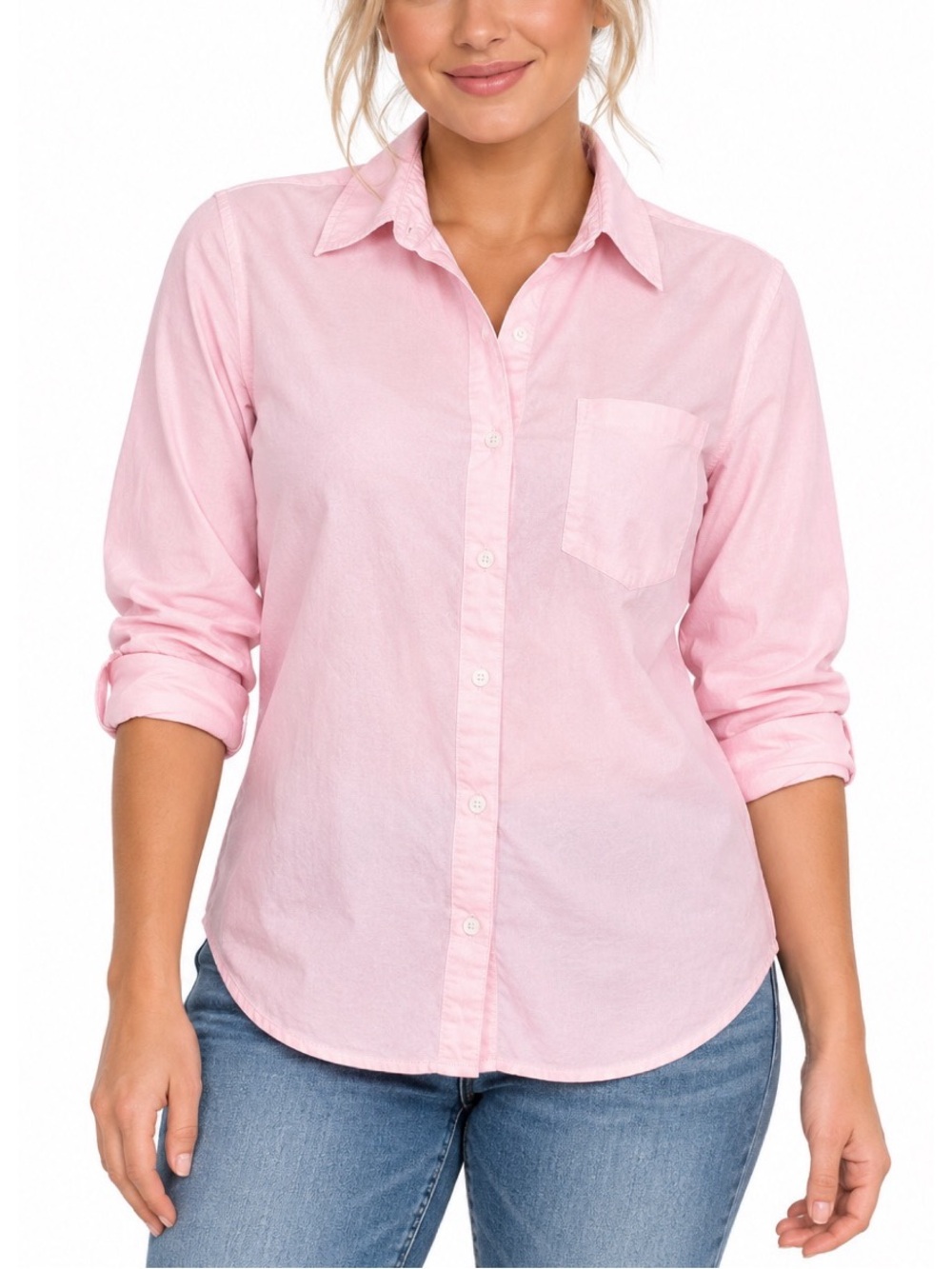 Lola River Light Pink Button-Down Shirt- Large